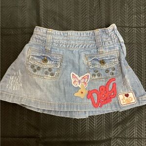 D&G Kids Denim Skirt with Butterfly Patch